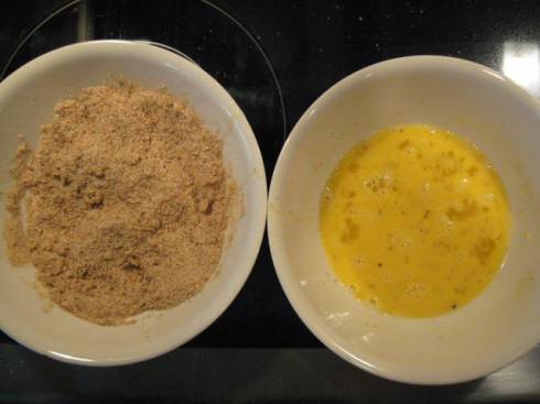 egg and breadcrumbs