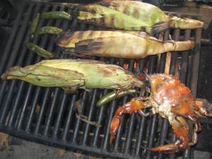 Crab on grill
