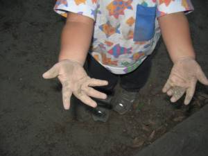 Dirt on hands